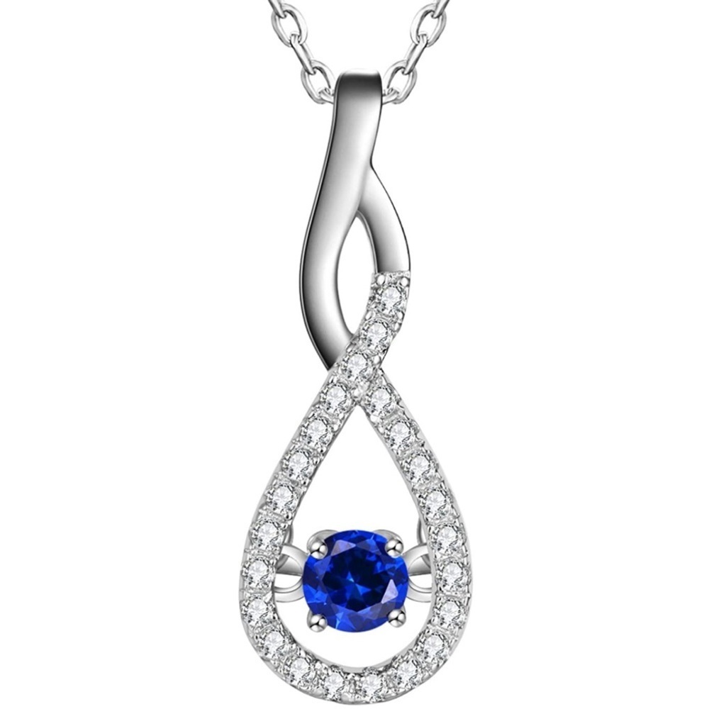 Genuine Sapphire Infinity Sparkling Necklace